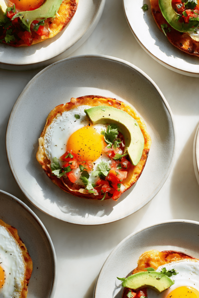 Cheesy Frico Fried Egg Tostadas
