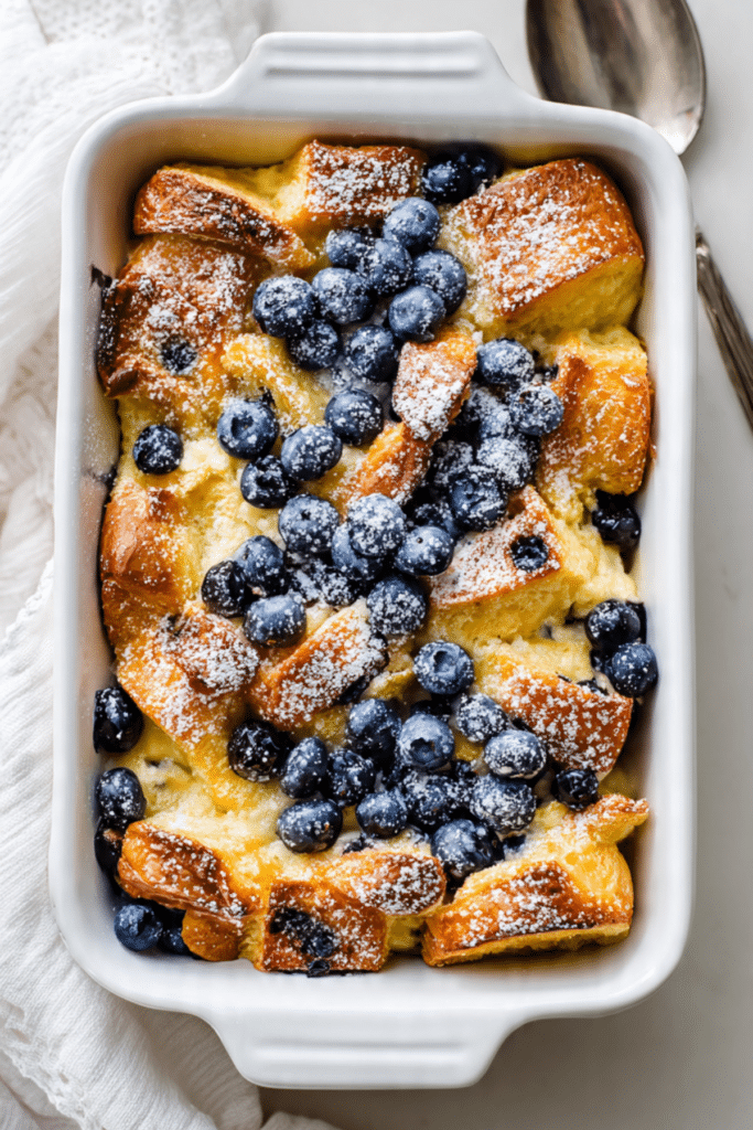 Blueberry Croissant French Toast Bake