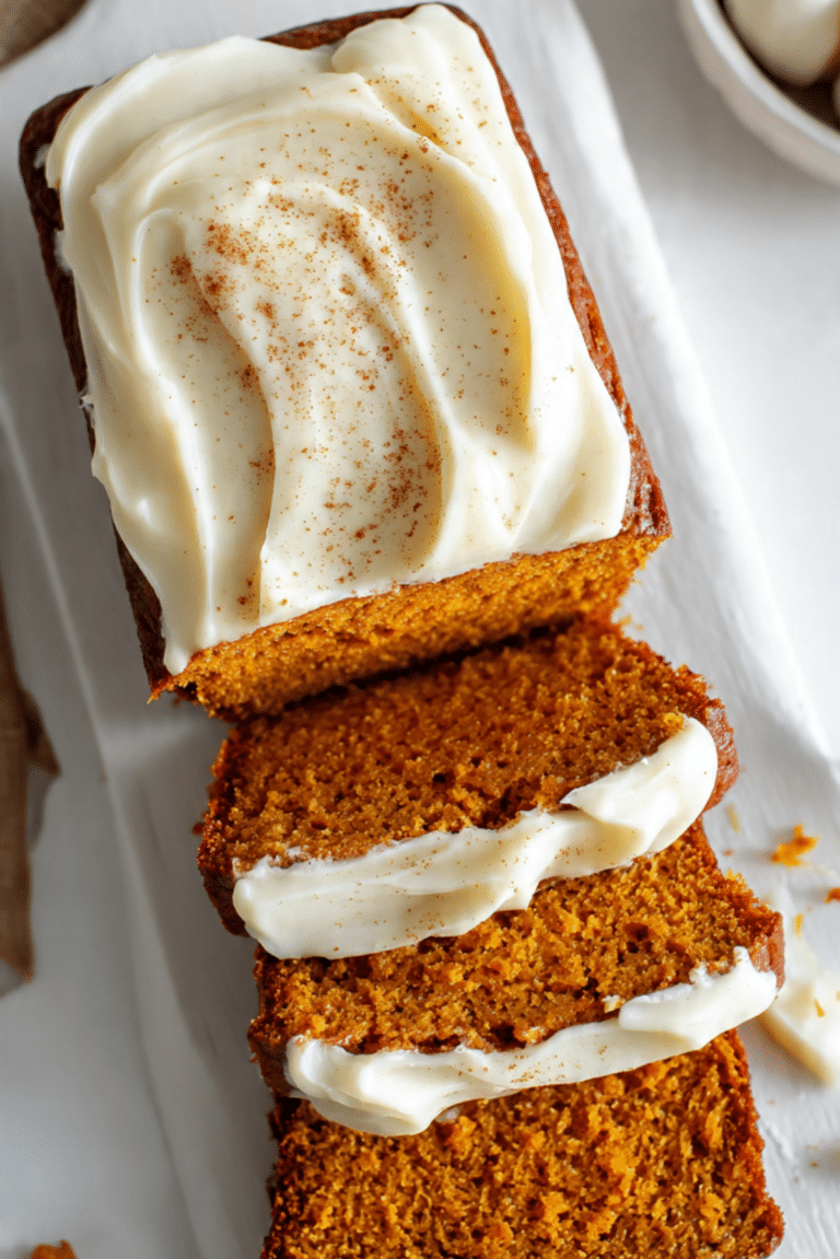 Pumpkin Loaf Recipe with Cream Cheese Frosting